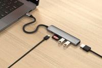 Satechi 6-in-1 USB-C Slim Multiport Adapter - Space Grey - 3