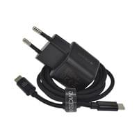 Dviced Wall charger 30W GaN USB-C EU w cable - Black - 2