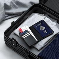 Satechi Vegan-Leather Passport Cover w Find My - Black - 3