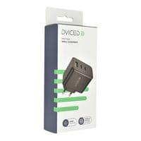 Dviced Wall charger w cable 65W GaN 2 USB-C 1 USB-A EU -... - 2
