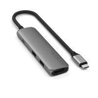 Satechi 4-in-1 USB-C Slim Multiport Adapter 4K - Space Grey - 3
