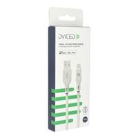 Dviced Cable USB-A to Lightning silicone 1,25m - White - 2 Dviced Cable USB-A to Lightning silicone 1,25m - White - 2