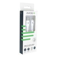 Dviced Cable USB-A to USB-C silicone 1,25m - White - 3