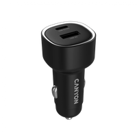 CANYON car charger OnDrive 48 PD 48W USB-A+USB-C Black - 2 CANYON car charger OnDrive 48 PD 48W USB-A+USB-C Black - 2