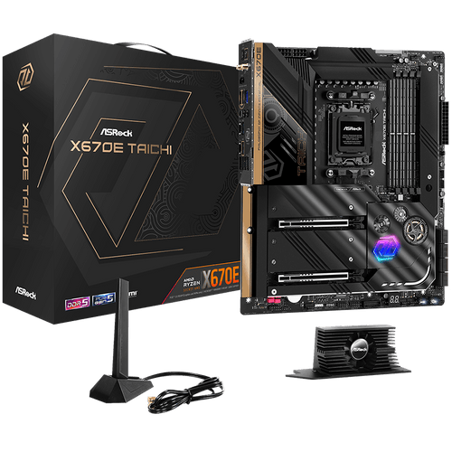 ASROCK MB Desktop X670E Taichi, AM5, 4x DDR5, 2x PCIe 5.0... - 1
