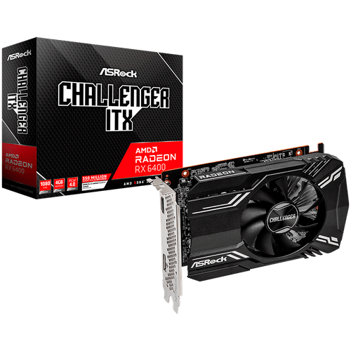 ASROCK Video Card AMD Radeon RX6400 Challenger ITX 4GB,... - 1