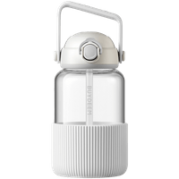 BUYDEEM Pop-Up Straw Glass Bottle 1L - 1