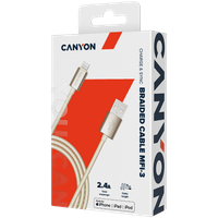 CANYON Charge &amp;amp; Sync MFI braided cable with metalic shell