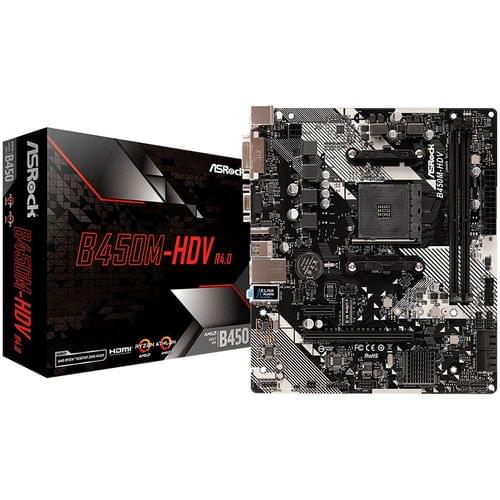 ASROCK Main Board Desktop B450M-HDV R4.0... - 1
