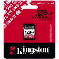 Kingston 128GB SDXC Canvas React Plus SDXC UHS-II... - 2