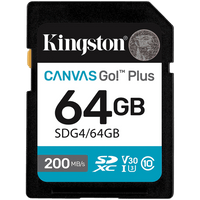 KINGSTON 64GB SDXC Canvas Go Plus Gen4 200MB/s... - 1