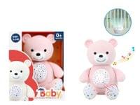 Мече с бял шум и сетлини розов - 0