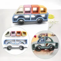 Силиконов монтесори пъзел коли - 0