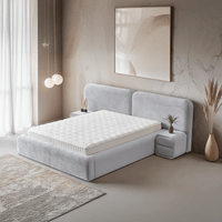 Тапицирана спалня с матрак MYKONOS 180 х 200 - сребърен AN - 2
