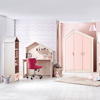 Трикрилен детски гардероб PINK HOUSE - 2