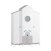 Трикрилен детски гардероб BIRD HOUSE - 1 Трикрилен детски гардероб BIRD HOUSE - 1