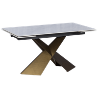 Разтегателна трапезна маса DABKI - бяло - злато - 1