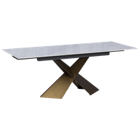 Разтегателна трапезна маса DABKI - бяло - злато - 2