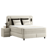 Тапицирана спалня с матрак CANCUN 140 X 200 - крем 01 - 5 Тапицирана спалня с матрак CANCUN 140 X 200 - крем 01 - 5