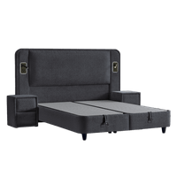 Тапицирана спалня с матрак CANCUN 160 x 200 - сив 18 - 2 Тапицирана спалня с матрак CANCUN 160 x 200 - сив 18 - 2