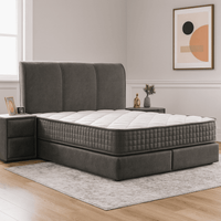 Тапицирана спалня с матрак LINDA 120 х 200 - сив 13 - 1