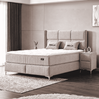 Тапицирана спалня с матрак BELLA 160 x 200 - крем 03 - 2
