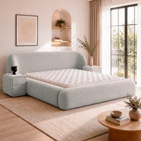 Тапицирана спалня с матрак BOHEM 180 х 200 - перла SY - 4 Тапицирана спалня с матрак BOHEM 180 х 200 - перла SY - 4
