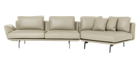 Кожен ъглов диван GRAM LUX - бежов - 4