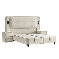 Тапицирана спалня с матрак CANCUN 160 x 200 - крем 01 - 2 Тапицирана спалня с матрак CANCUN 160 x 200 - крем 01 - 2