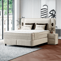 Тапицирана спалня с матрак CANCUN 160 x 200 - крем 01 - 4 Тапицирана спалня с матрак CANCUN 160 x 200 - крем 01 - 4