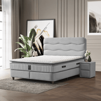 Тапицирана спалня с матрак WAVE 160 x 200 - светлосив 25 - 3