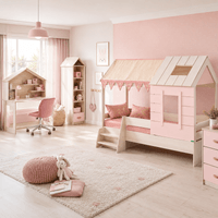 Детско легло къща PINK HOUSE - 90 х 200 - 2 Детско легло къща PINK HOUSE - 90 х 200 - 2