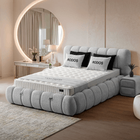 Тапицирана спалня с матрак RODOS 140 х 200 - светлосив 326 - 1