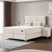 Тапицирана спалня с матрак BELLA 180 x 200 - бежов 02 - 2