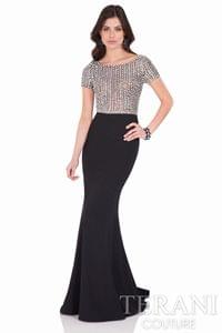 関税送料込【MACDUGGAL】ロングドレス ブロケード 花柄 ブラック Multicolor Strapless Floral Brocade A-Line Gown | Mac Duggal