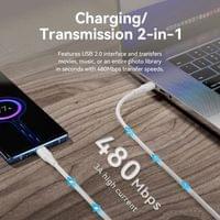 Vention Кабел USB 2.0 Type-C to Type-C - 1M White 3A Fast... - 2