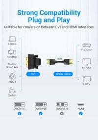 Vention Адаптер Adapter DVI M / HDMI F Gold... - 6