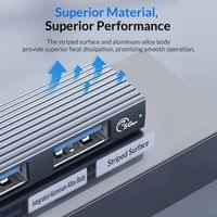 Orico хъб USB3.0/2.0 HUB 3 port TYPE C, Aluminum - AH-W13-GY - 8