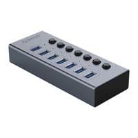 Orico хъб USB3.0 HUB 7 port with Power Adapter, On/Off... - 1