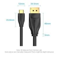 Vention кабел Cable Type-C to DisplayPort - 1.5m 8K Black - CGYBG - 13