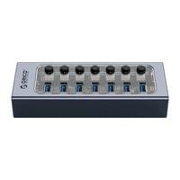 Orico хъб USB3.0 HUB 7 port with Power Adapter, On/Off... - 2