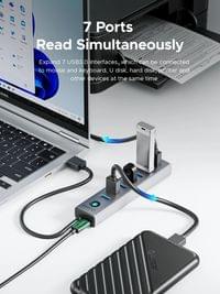 Orico хъб USB3.0 HUB 7 port Black - CL7U-U3-10-GY-BP - 4