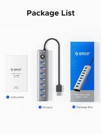 Orico хъб USB3.0 HUB 7 port Black - CL7U-U3-10-GY-BP - 10