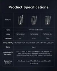 Orico кабел Cable Thunderbolt 5 / USB4 -... - 12
