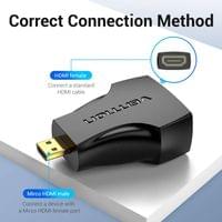 Vention Адаптер Adapter Micro HDMI M / HDMI F Black - AITB0 - 3