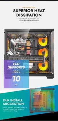Darkflash кутия Case EATX - C280 Black - 7 ARGB fans - 9