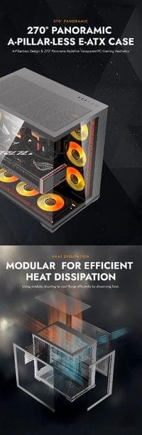 Darkflash кутия Case EATX - C280 Black - 7 ARGB fans - 10