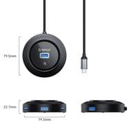 Orico хъб USB3.0 HUB Type-C - 4 x USB3.0 - YK2-C3-03-BK - 2 Orico хъб USB3.0 HUB Type-C - 4 x USB3.0 - YK2-C3-03-BK - 2