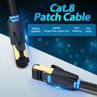 Vention Кабел LAN SFTP Cat.8 Patch Cable - 0.5M Black 40Gbps - IKABD - 2