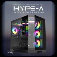 Gamemax кутия Case ATX - HYPE-A Black - 4 x 120 mm... - 8 Gamemax кутия Case ATX - HYPE-A Black - 4 x 120 mm... - 8
